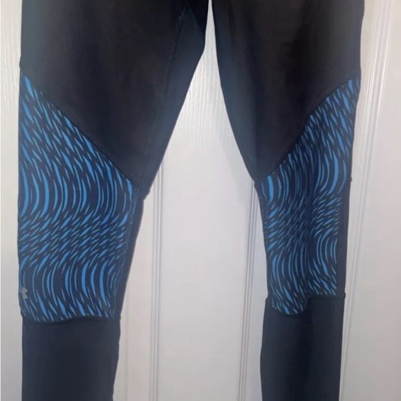 Under Armour Leggings Heat Gear Size Small Blue And Black - Picture 2 of 8